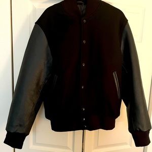 Black on Black Varsity Bomber Jacket